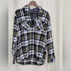 PX Premium Xpression Tag - Styled Plaid Shirt (Olive, Navy, Cream)